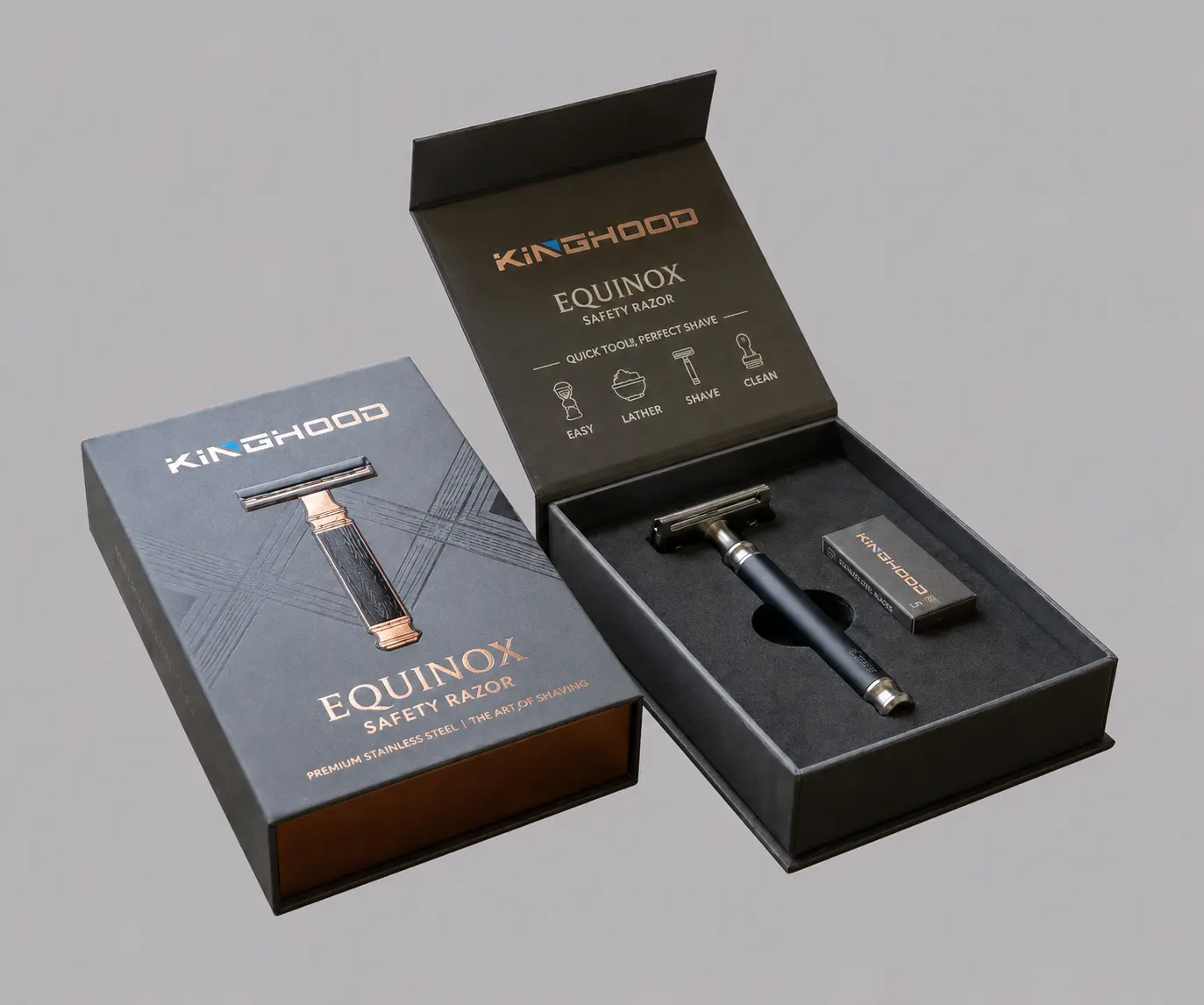 Embalaje premium de maquinilla Kinghood